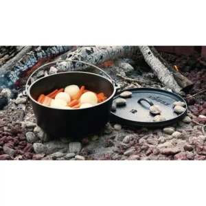Lodge Camp 6 qt. Round Cast Iron Dutch Oven in Black with Lid