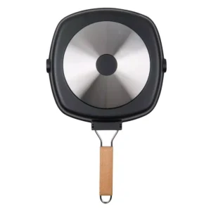 MasterPan 10 in. Cast Aluminum Nonstick Grill Pan in Black with Pour Spout