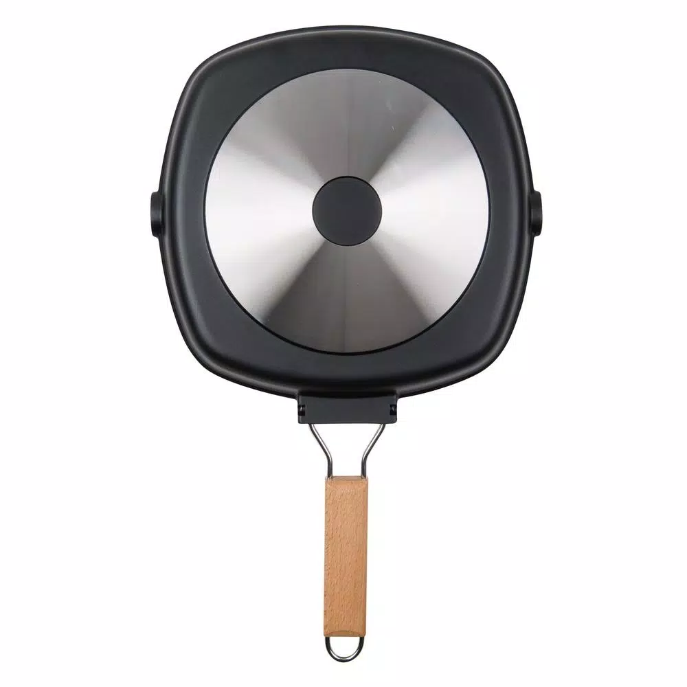 MasterPan 10 in. Cast Aluminum Nonstick Grill Pan in Black with Pour Spout