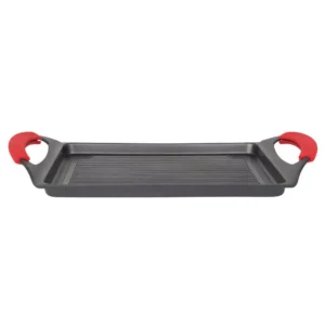 MasterPan 17 in. Cast Aluminum Nonstick Grill Pan in Black