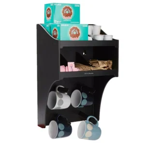 Mind Reader Wall Mount Coffee Condiment Organizer with 4-Hooks