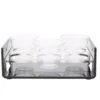 Mind Reader Black Acrylic 6 Slot Cup Holder Tray with Cutout Handles