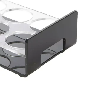 Mind Reader Black Acrylic 6 Slot Cup Holder Tray with Cutout Handles