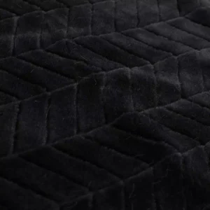 Noble House Toscana Black Faux Fur Throw Blanket