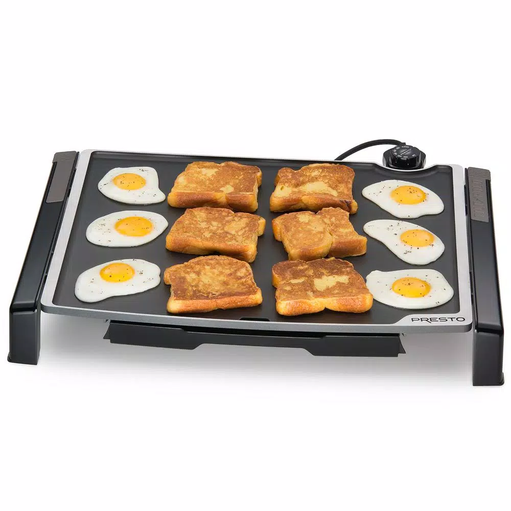 Presto Tilt and Fold 254 sq. in. Black Electric Griddle with Temperature Sensor