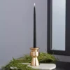 ROOT CANDLES 12 in. Dipped Taper Black Dinner Candle (Box of 12)