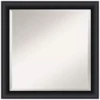 Amanti Art Nero 23 in. W x 23 in. H Framed Square Beveled Edge Bathroom Vanity Mirror in Black Satin