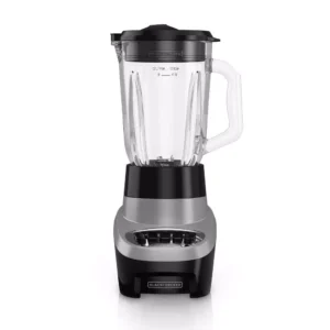 BLACK+DECKER Multi-Function 48 oz. 4-Speed Black/Silver Blender with Glass Jar