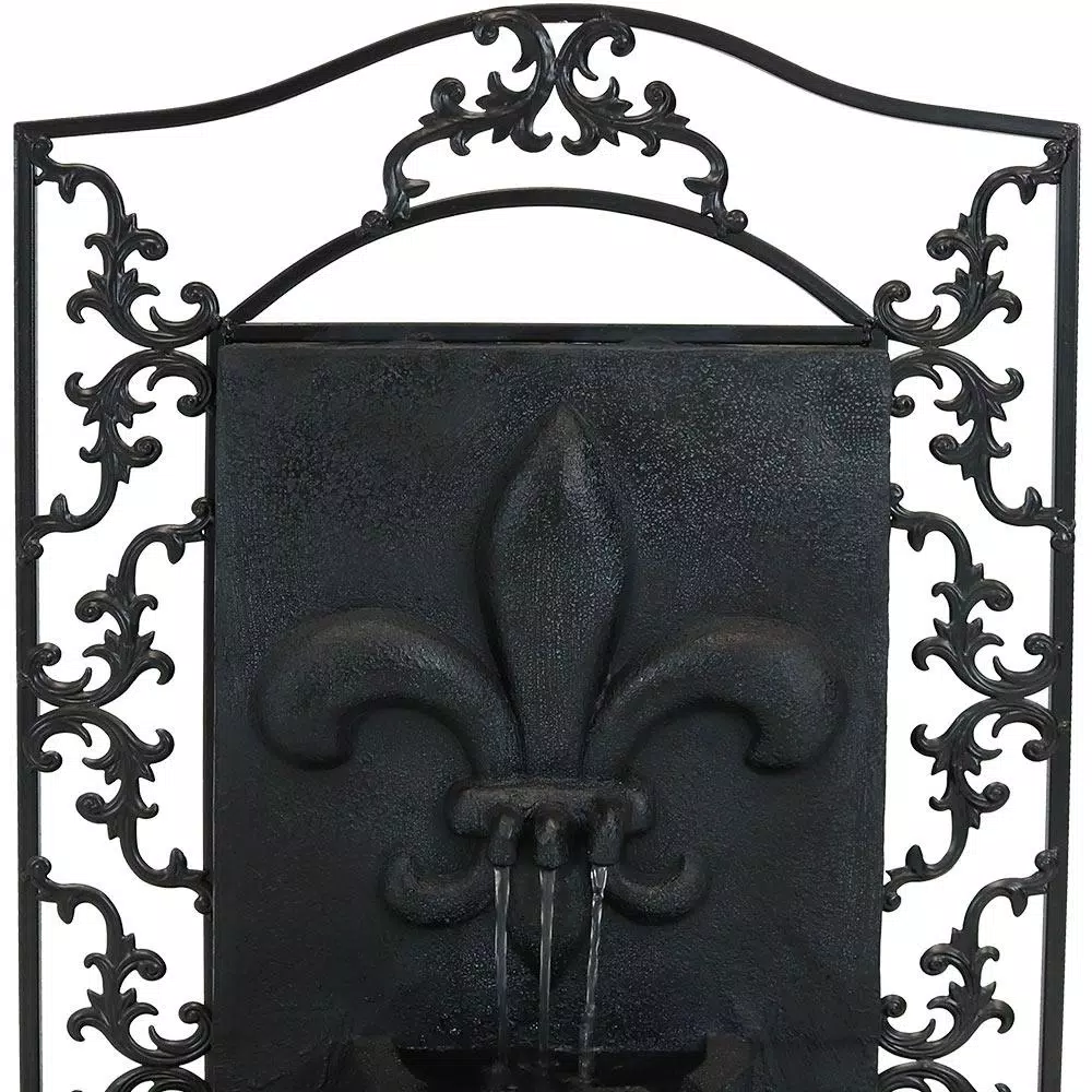 Sunnydaze Decor French Lily Lead Electric Powered Outdoor Wall Fountain