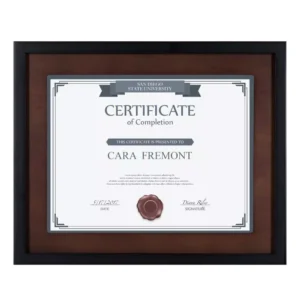 DesignOvation LeMans 8.5 in. x 11 in. Black/Walnut Brown Picture Frames (Set of 4)