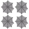 Heritage Lace Spider Web 20 in. Black Round Doily (Set of 4)