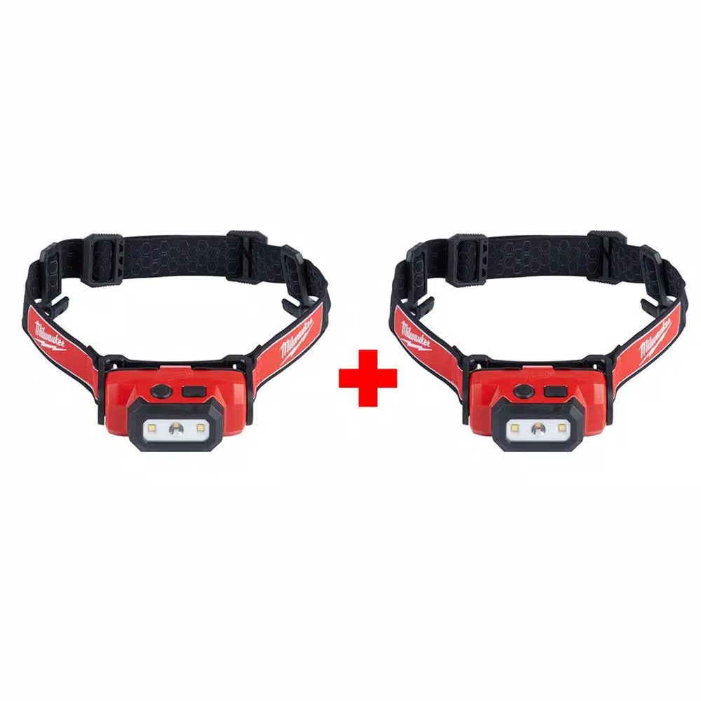 Milwaukee 475 Lumens LED Rechargeable Hard Hat Headlamp (2-Pack)