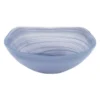 Badash Crystal Sky Blue Alabaster Glass 10 in. Squarish Bowl
