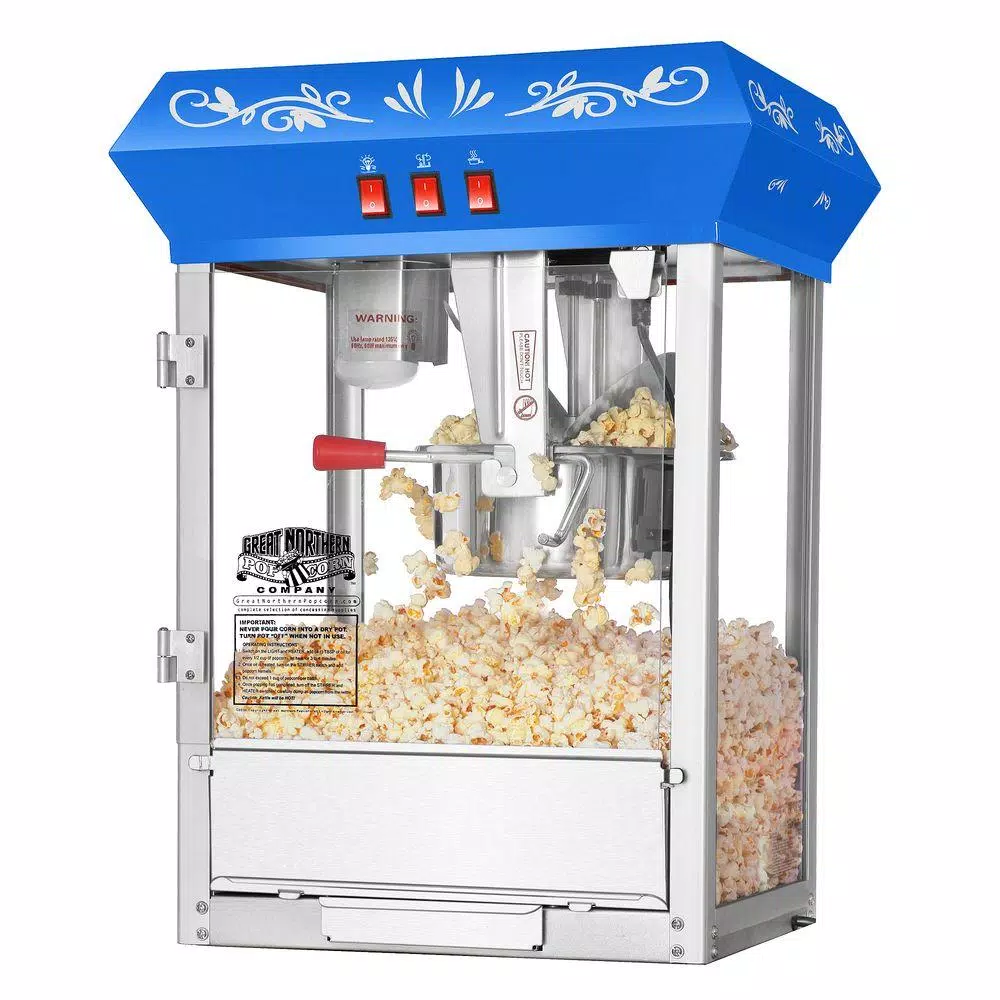 Great Northern Foundation 8 oz. Blue Countertop Popcorn Machine