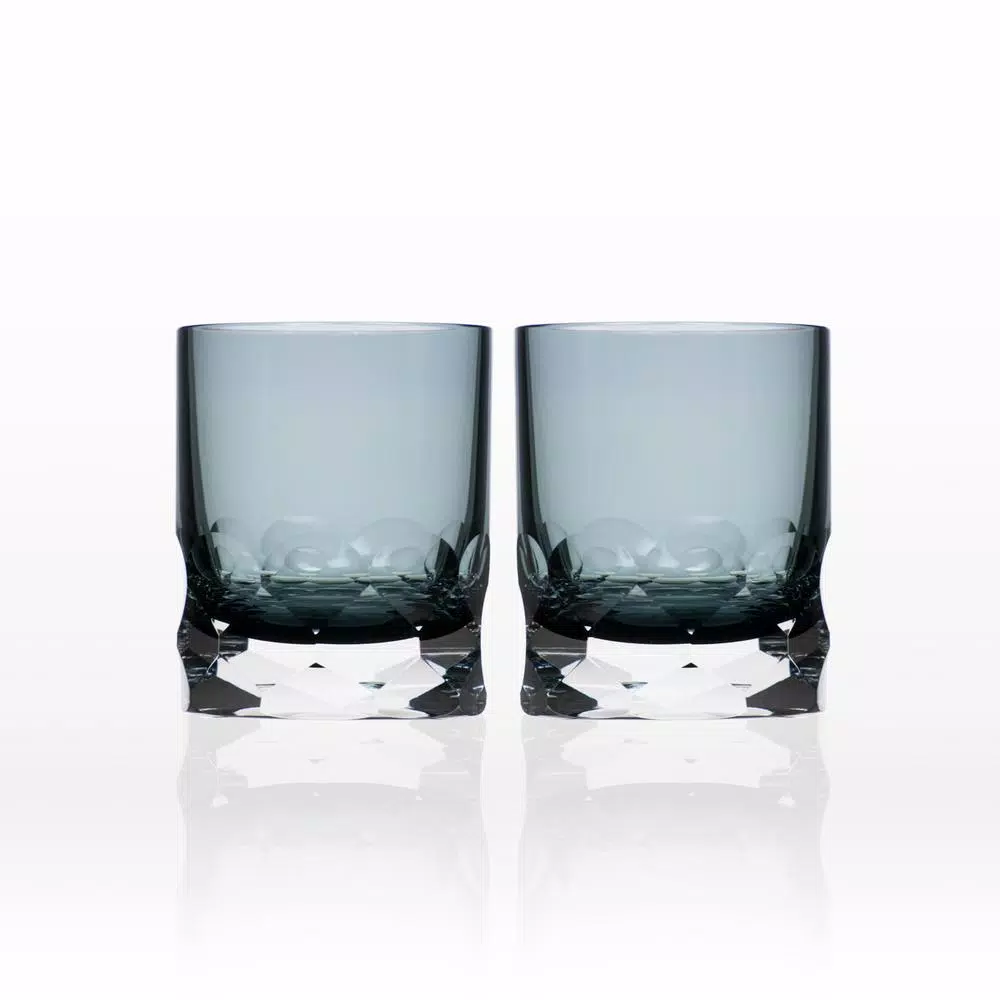 Rolf Glass Vienna 7 oz. Smoke Blue Old-Fashioned (Set of 2)