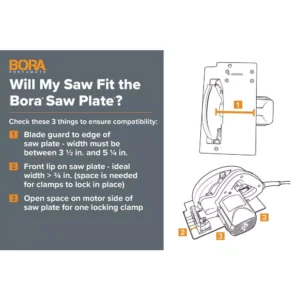 BORA Glass Filled Nylon Saw Plate and Rip Handle Set (3-Piece)