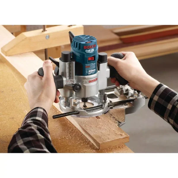 Bosch 12 Amp 2-1/4 HP Plunge and Fixed Base Corded Router Kit with ...