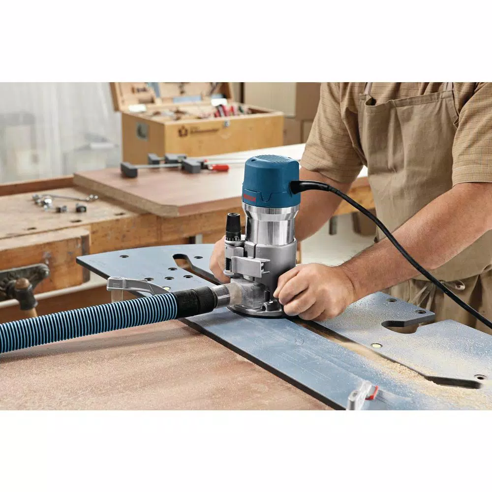 Bosch 12 Amp 2-1/4 HP Variable Speed Plunge and Fixed Base Corded Router Kit with Bonus 15 Amp Corded Benchtop Router Table