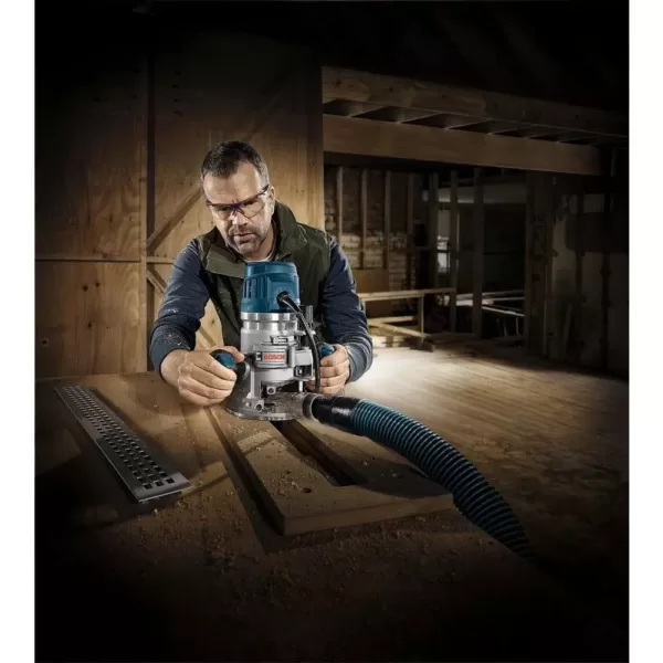 Dual Trigger Router Tool Bosch 15 Amp 3-1/2 in. 2.3 HP Corded Electric Variable Speed Fixed Base ...