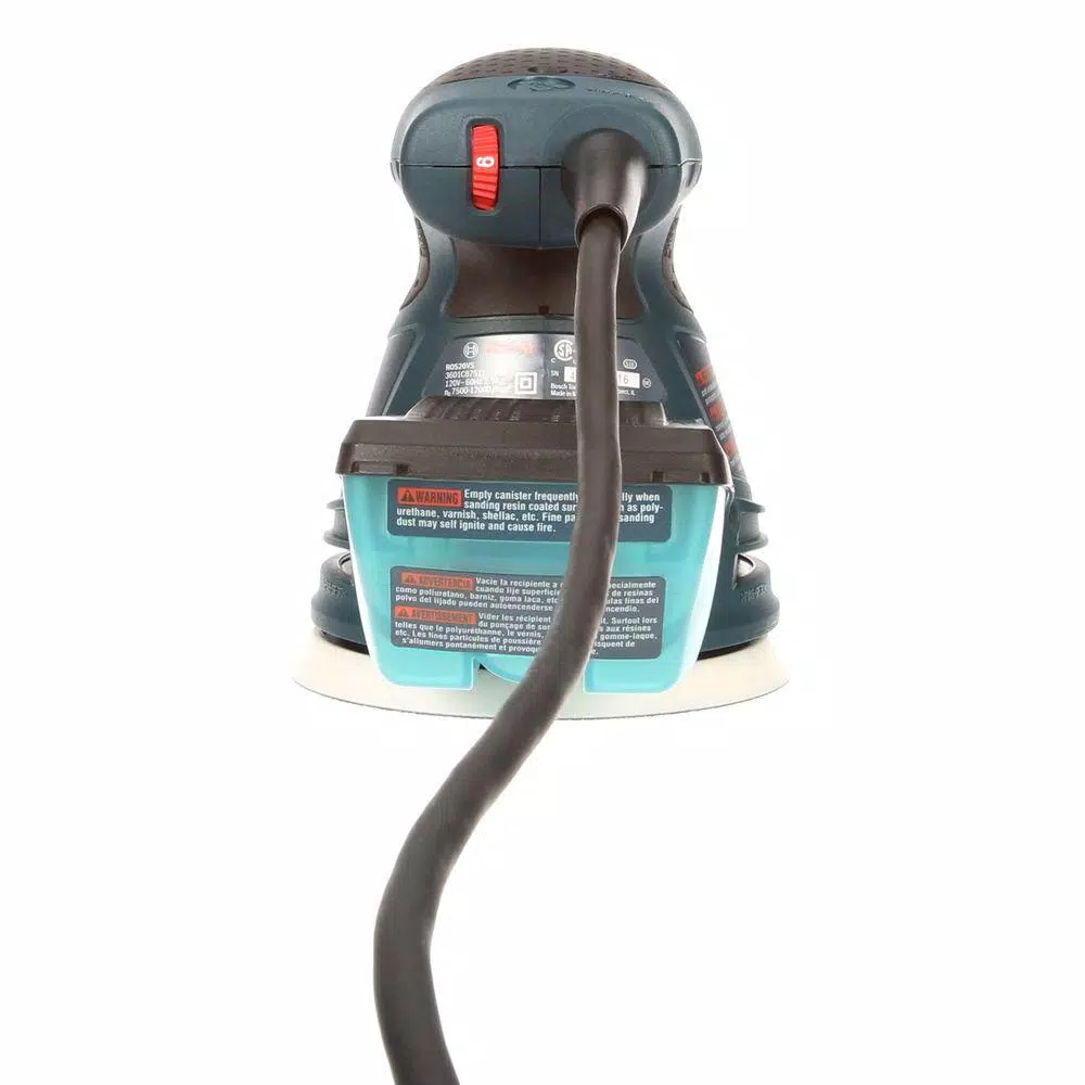 Bosch 2.5 Amp 5 in. Corded Variable Speed Random Orbital Sander/Polisher Kit with Carrying Bag