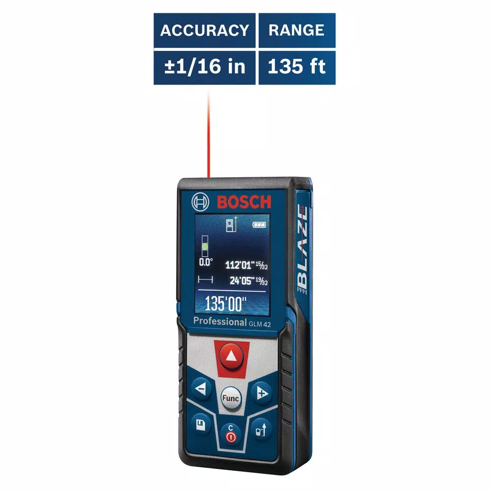 Bosch 65 ft. Self Leveling Cross Line Laser Level with Plumb Points plus BLAZE 135 ft. Laser Measurer with Full Color Display