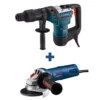 Bosch 12A 1-9/16 in. Corded SDS-Max Concrete/Masonry Rotary Hammer Drill with Carrying Case + 10A Corded 4.5in. Angle Grinder
