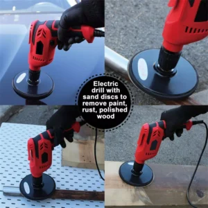 Boyel Living 5 Amp Corded 3/8 in. Red Power Drill Driver Reversible with Lock-on Button