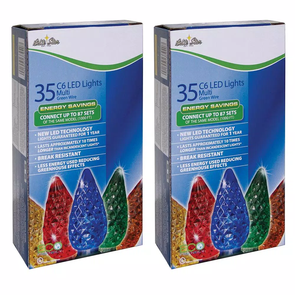 Brite Star C6 35-Light LED Multicolor Lights (Box of 2)