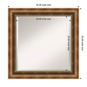 Amanti Art Manhattan Bronze 25.38 in. x 25.38 in. Bathroom Vanity Wall Mirror