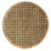 3R Studios Handwoven Beige and Green Rattan Wall Decor