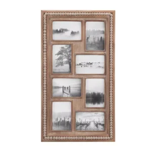 Home Decorators Collection 4" x 6" Natural Beaded Wood 8-Opening Picture Frame