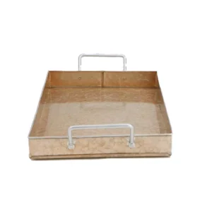 Mind Reader Cooper Plated Galvanized Serving Tray with Handles Rectangular Tray, Brown