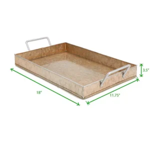 Mind Reader Cooper Plated Galvanized Serving Tray with Handles Rectangular Tray, Brown