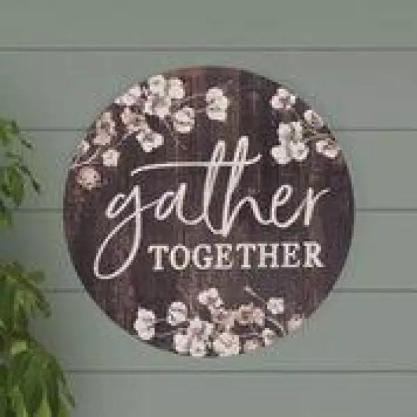 P Graham Dunn "Gather Together" Oversized Brown Washed Wood Wall Decor