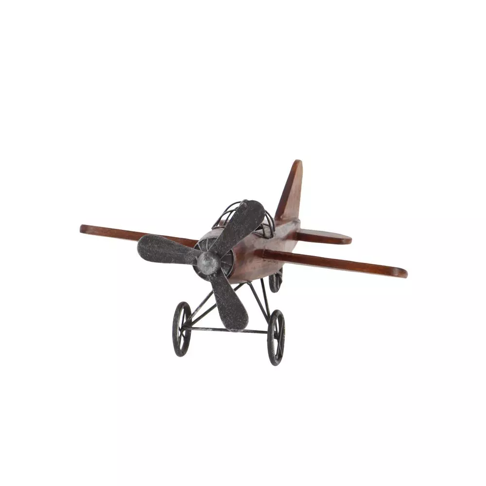 LITTON LANE Vintage Plane Wood and Metal Decor