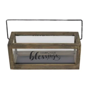 Stonebriar Collection 4 in. Brown Wood Candle Holder