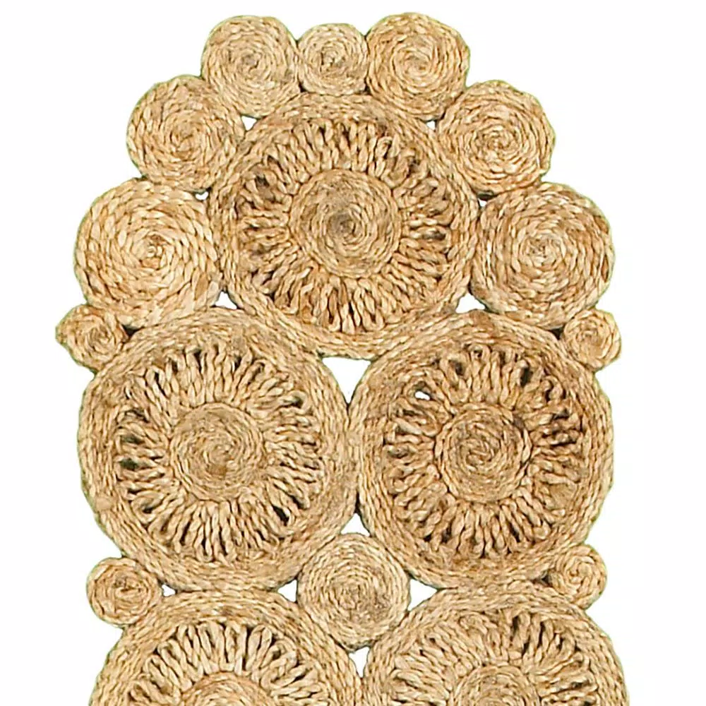 LR Resources Natural Jute Rectangle 1 ft. 4 in. x 6 ft. 8 in. Indoor Natural Table Runner