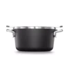 Calphalon Select Space Saving 6 qt. Hard-Anodized Aluminum Nonstick Stock Pot in Black with Glass Lid