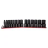 Capri Tools 1/2 in. Drive SAE Shallow and Deep Impact Socket Set with Billet Aluminum Socket Rail (28-Piece)