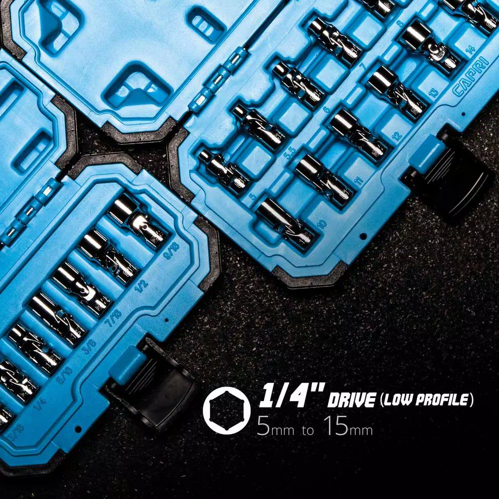 Capri Tools 1/4 in. Drive Metric Universal Socket Set (12-Piece)