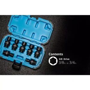 Capri Tools 3/8 in. Drive SAE Universal Impact Socket Set (7-Piece)