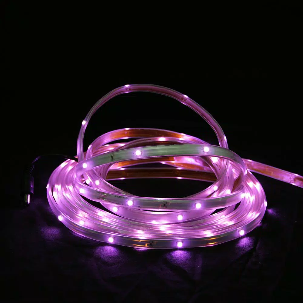 CC Christmas Decor 18 ft. 72-Light Pink LED Outdoor Christmas Linear Tape Lighting with White Finish