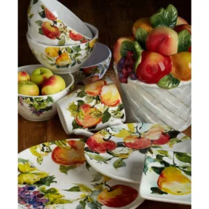 Certified International 88 oz. Ambrosia 3-D Fruit Basket Multicolored Cookie Jar