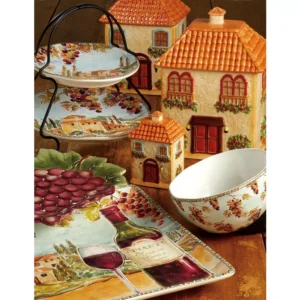 Certified International Multi-Colored 14 in. Tuscan Breeze Rectangular Platter