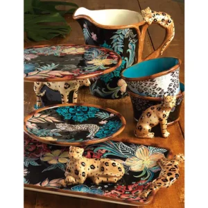 Certified International 16 in. Multi-Colored Stoneware Exotic Jungle Oval Platter