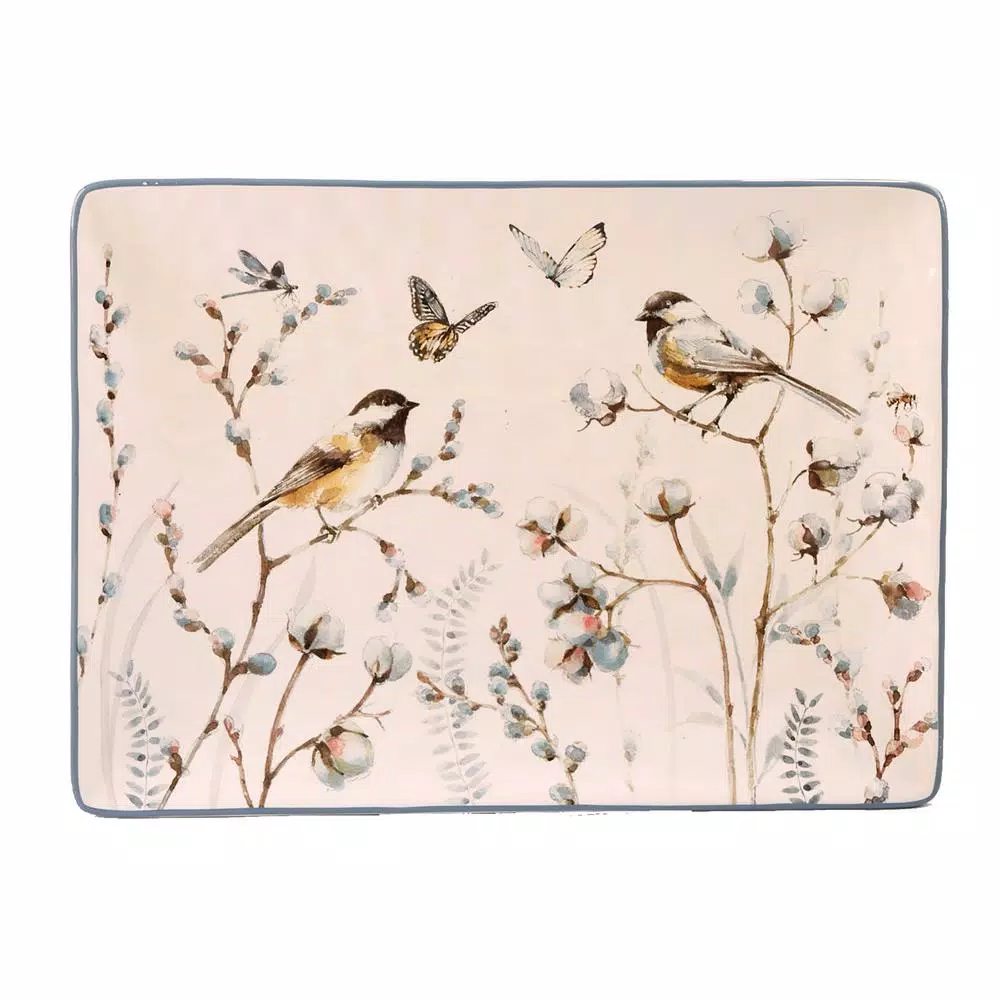 Certified International Country Weekend Multi-Colored 14.25 in. x 10.5 in. Ceramic Rectangular Platter