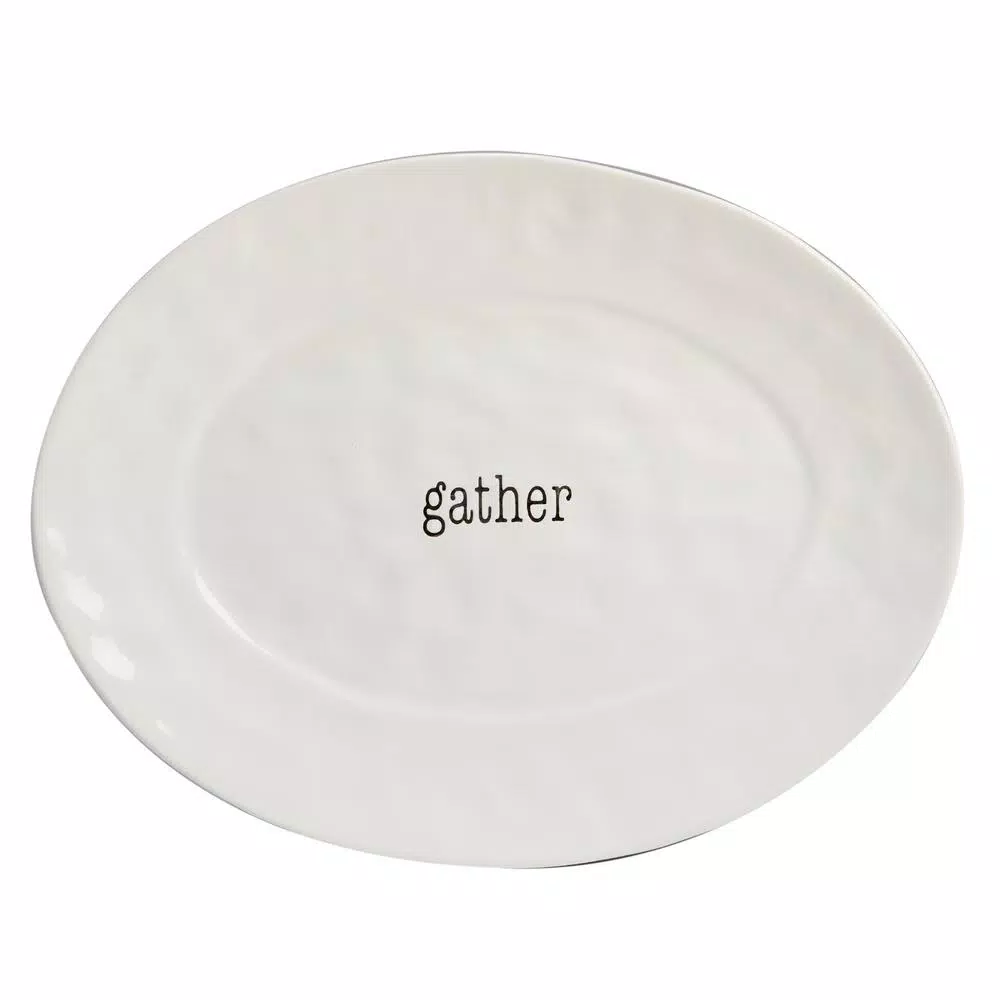 Certified International It's Just Words Multi-Colored 16 in. x 12 in. Ceramic Oval Platter
