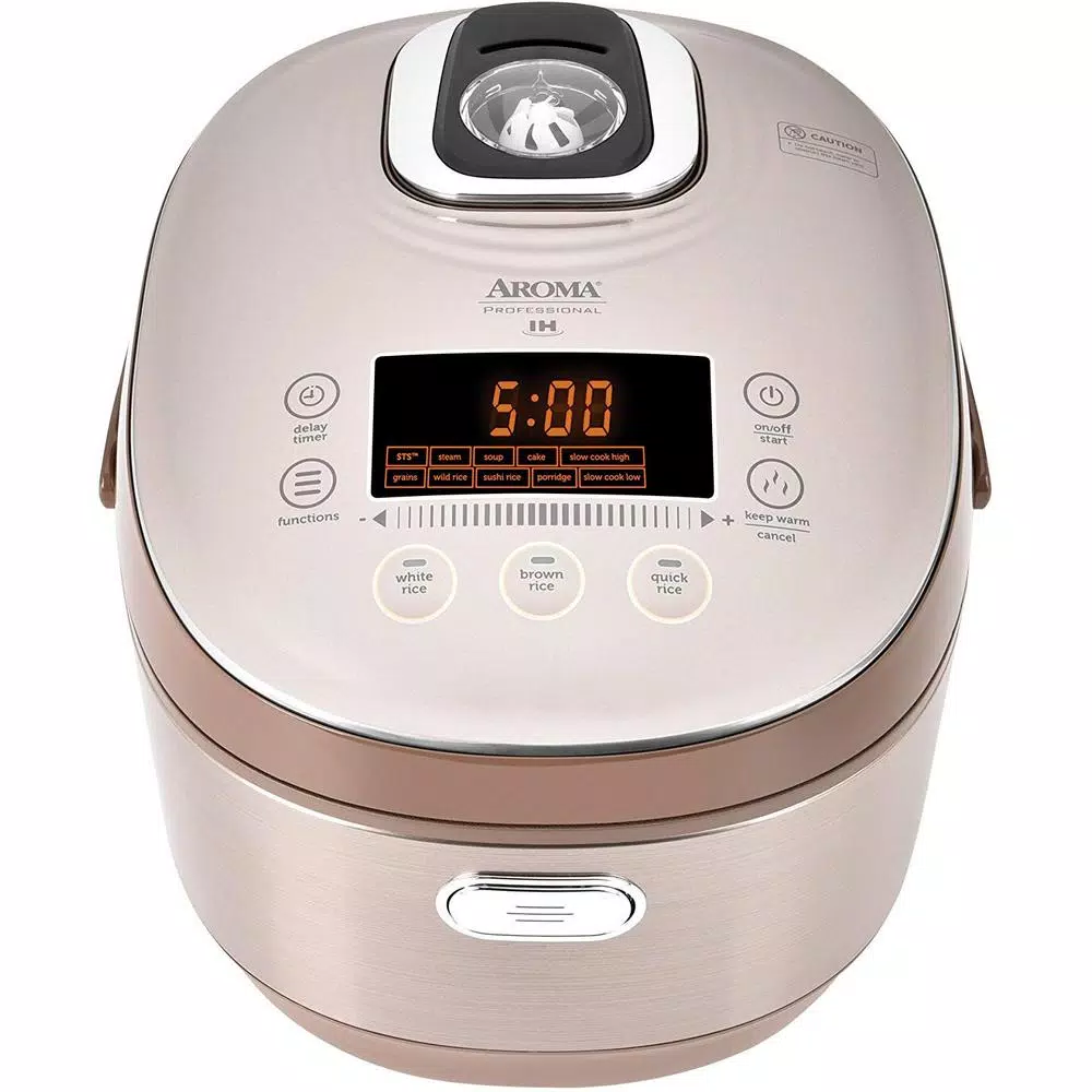 AROMA 5 Qt. Champagne Electric Multi-Cooker with Ceramic Pot