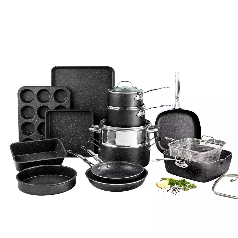 GRANITESTONE 20-Piece Aluminum Ultra-Durable Non-Stick Diamond Infused Cookware and Bakeware Set