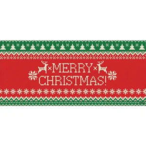 My Door Decor 7 ft. x 16 ft. Merry Christmas Ugly Christmas Sweater Christmas Garage Door Decor Mural for Double Car Garage
